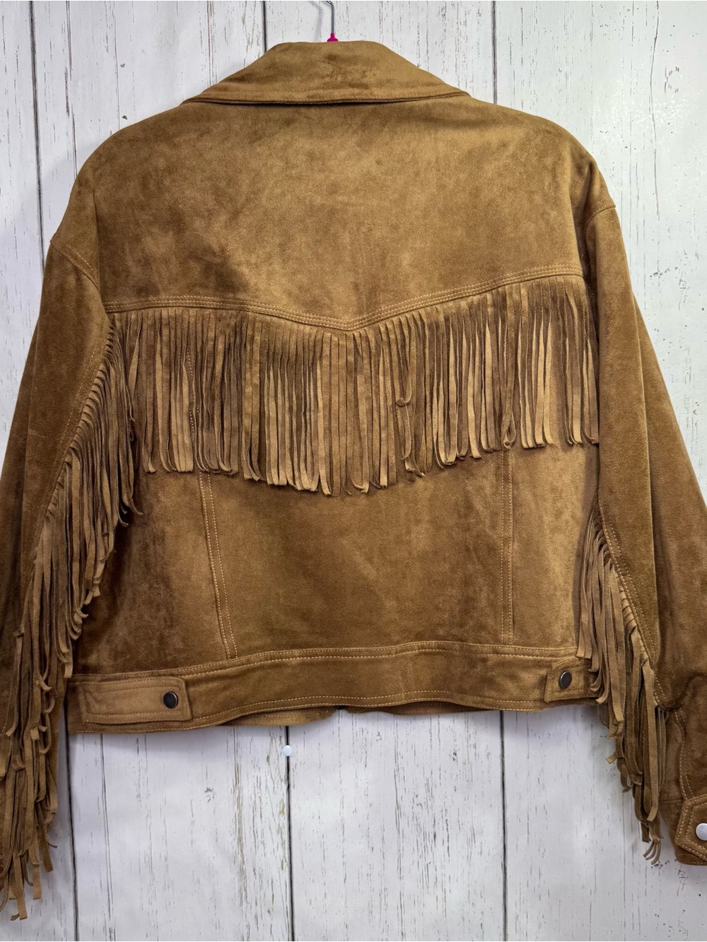 Sybilla Brown Fringe Faux Suede Jacket Size L NWT Western Boho Cowgirl Rodeo